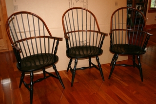 Trio of classic Windsor chairs