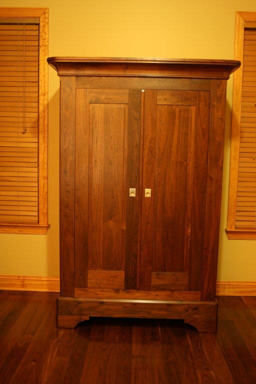 Solid walnut armoire